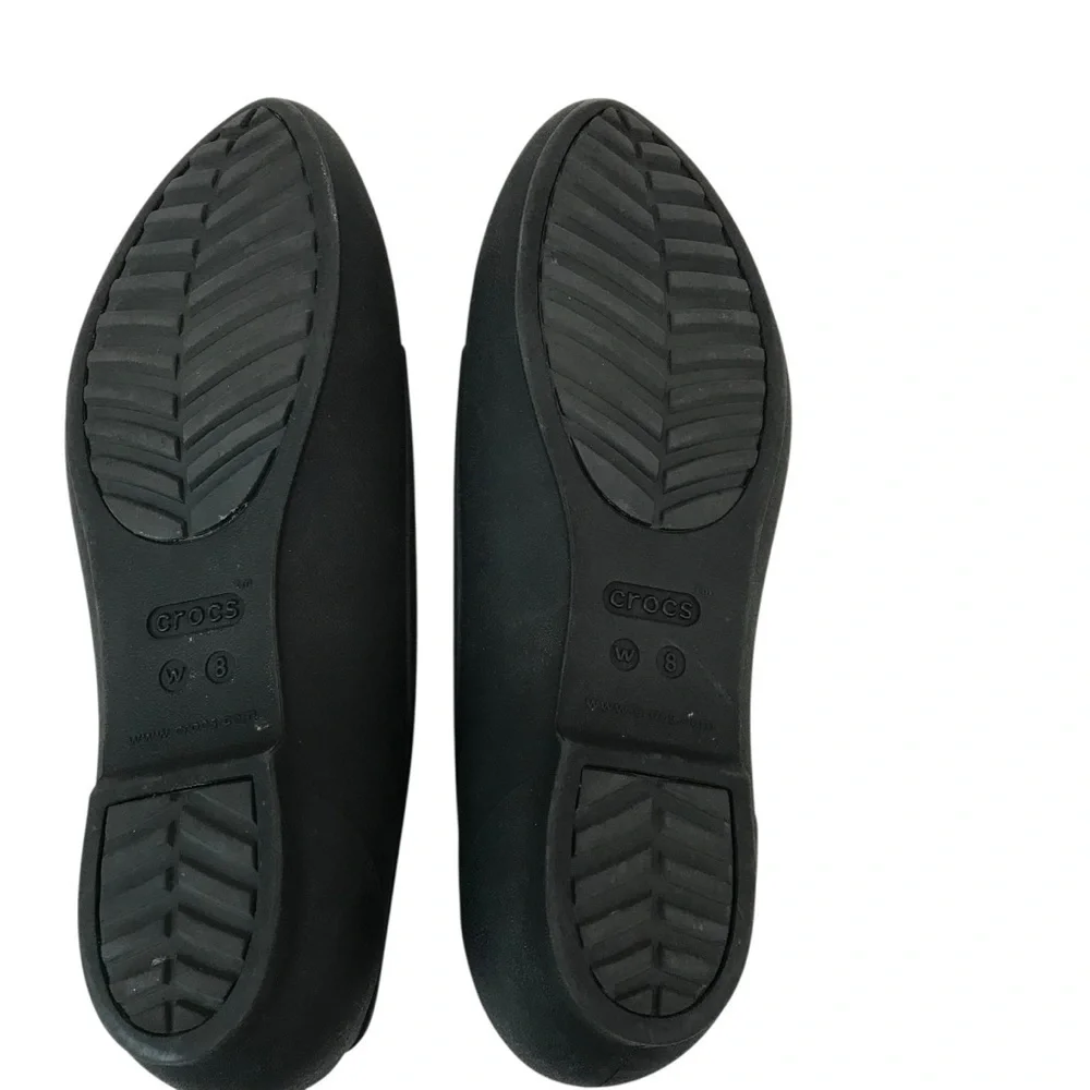 CROCS Brooklyn Flat women’s Size 8 Shoes Black Pointed Toe Slip On Comfort Flats - Picture 4 of 6